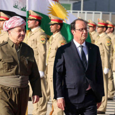 Frankreichs Präsident Hollande besucht die Region Kurdistan