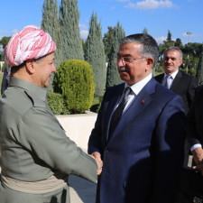 Präsident Barzani und Vizepremierminister Talabani empfangen den Verteidigungsminister der Türkei