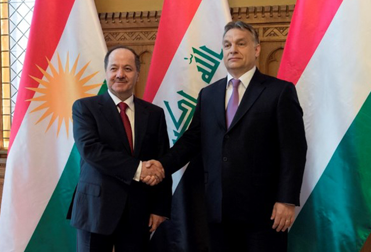 Präsident Barzani trifft Premierminister Ungarns Viktor Orbán
