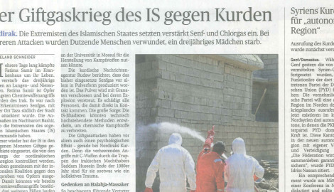 Die Presse berichtet: „Der Giftgaskrieg des IS gegen Kurden“