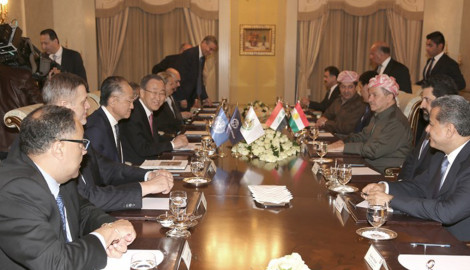 Präsident Barzani empfängt Ban Ki-moon und Leiter weiterer Organisationen