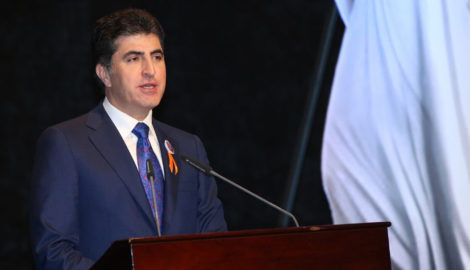 Premierminister Barzani bei der nationalen Kampagne im Kampf gegen Gewalt an Frauen