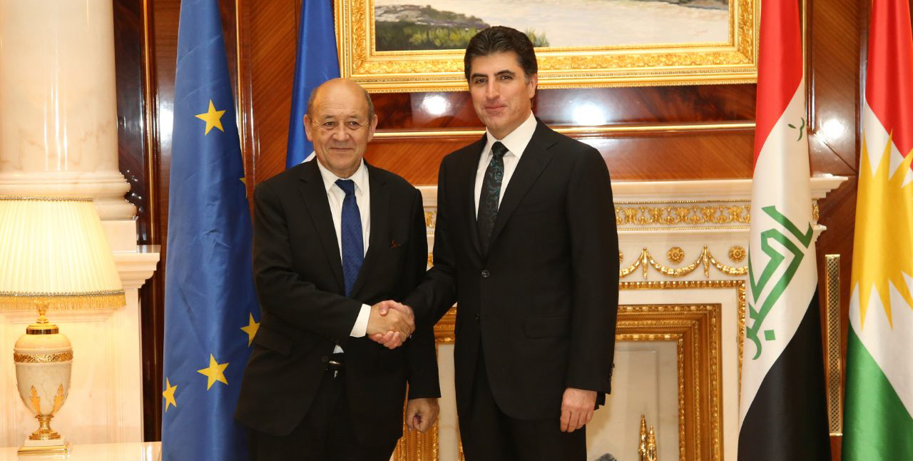 French Minister of Europe and Foreign Affairs Le Drian and PM Barzani discuss Kurdistan’s future
