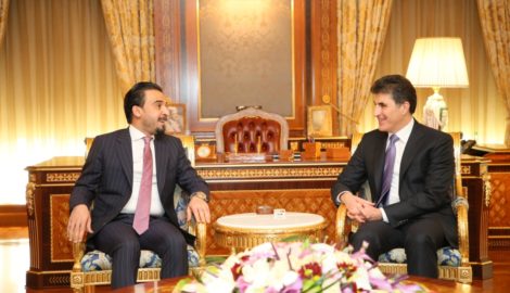 Premierminister Nechirvan Barzani empfing den neuen Sprecher des irakischen Ministerrat Mohamed al-Halbusi