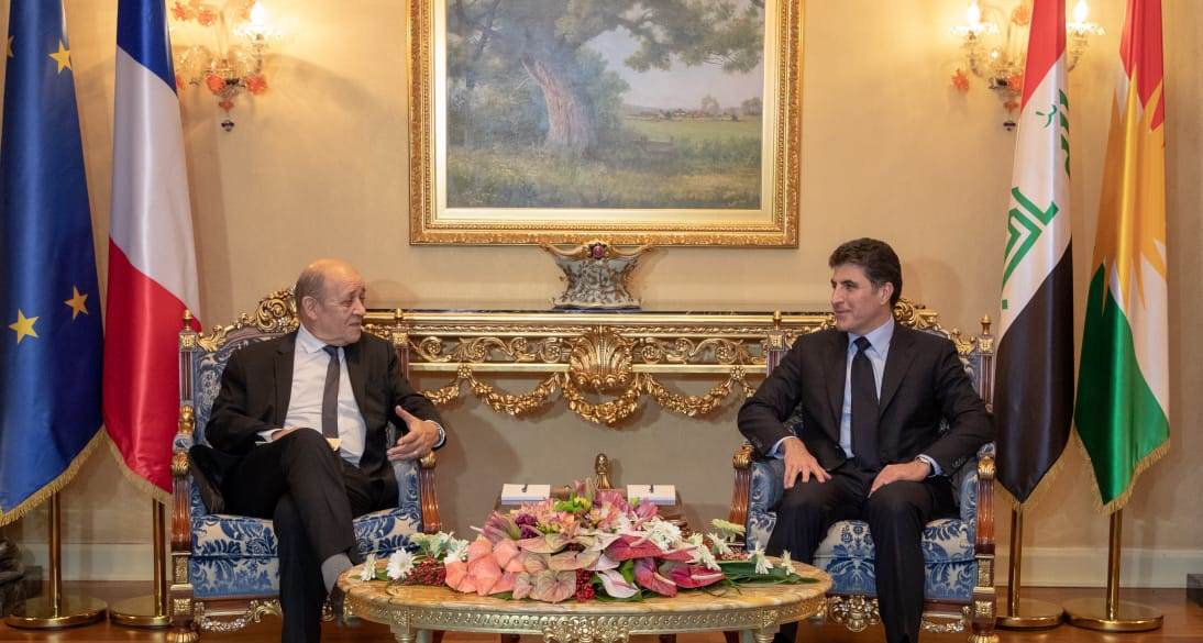 Französischer Außenminister besucht die Region Kurdistan-Irak