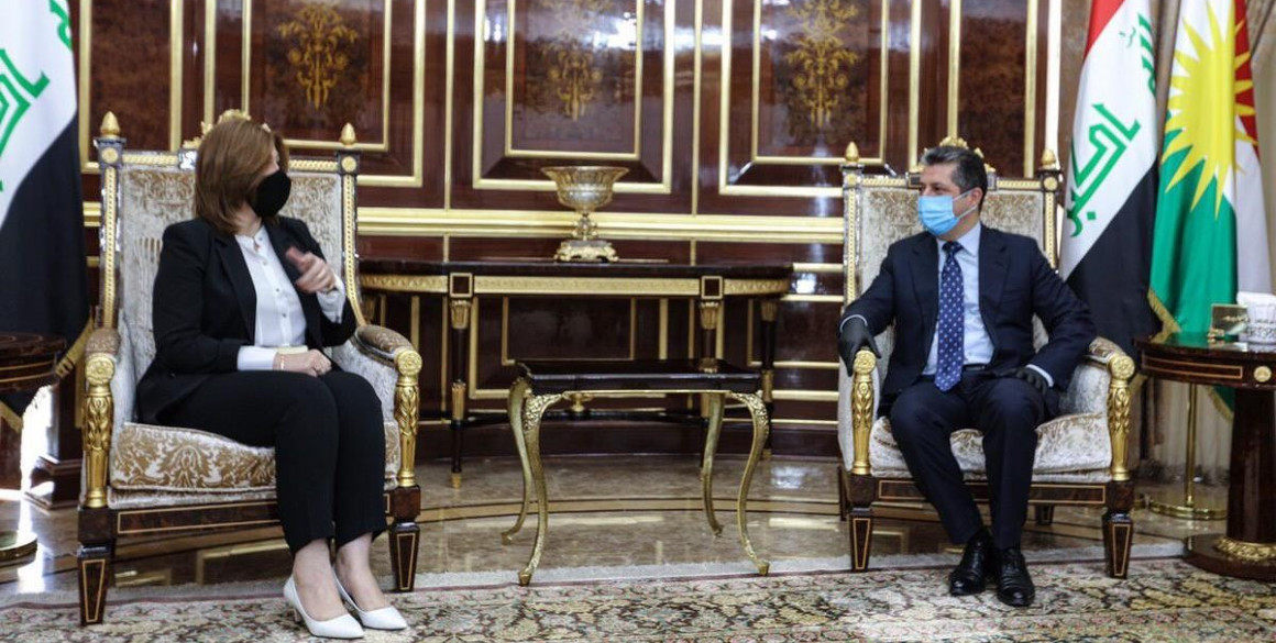 Irakische Ministerin für Vertreibung und Migration in Erbil