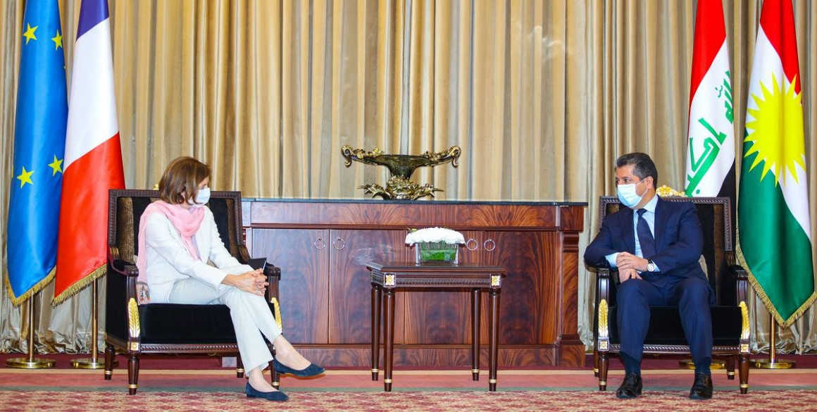 Premierminister Masrour Barzani empfängt die französische Ministerin für Streitkräfte