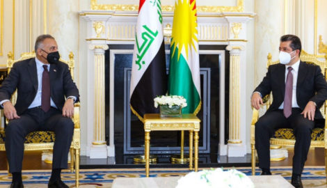 Premierminister Masrour Barzani empfängt den irakischen Premierminister Mustafa Al-Kadhimi