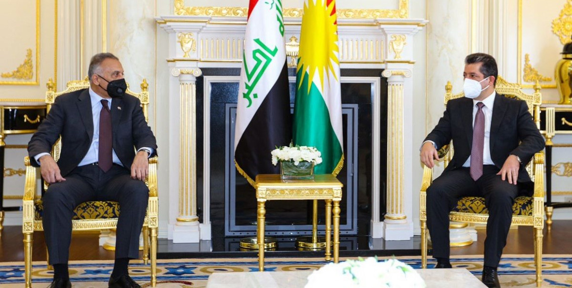 Premierminister Masrour Barzani empfängt den irakischen Premierminister Mustafa Al-Kadhimi
