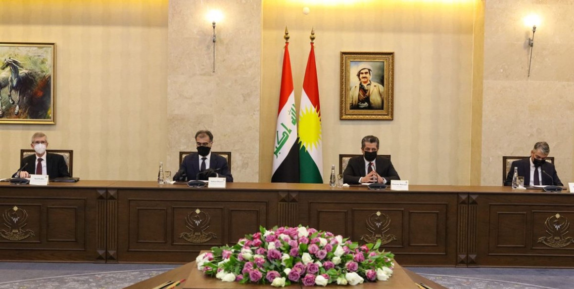 Premierminister Masrour Barzani trifft die ausländischen Vertreter in der Region Kurdistan