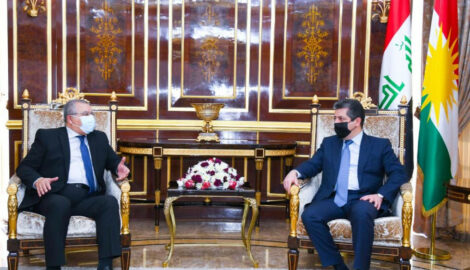 Premierminister Masrour Barzani trifft Leiter der irakischen Rothalbmondgesellschaft
