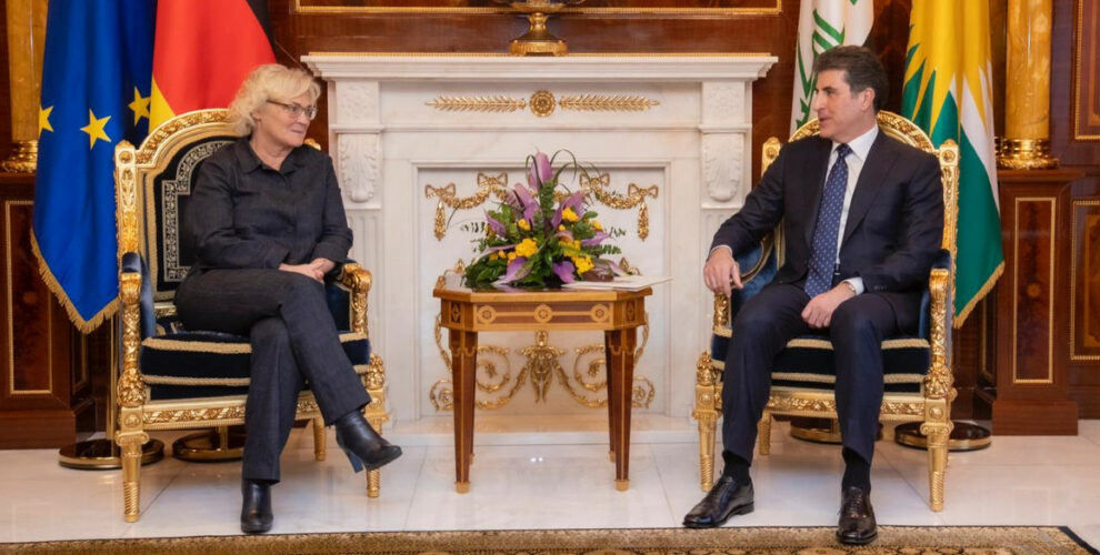Präsident Nechirvan Barzani trifft deutsche Verteidigungsministerin
