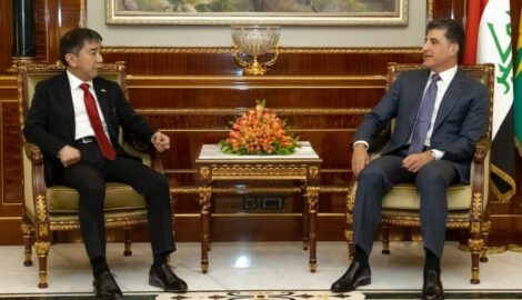 Präsident Nechirvan Barzani empfängt den Botschafter von Japan