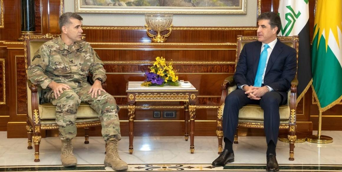 Präsident Barzani trifft den Befehlshaber der Internationalen Koalition