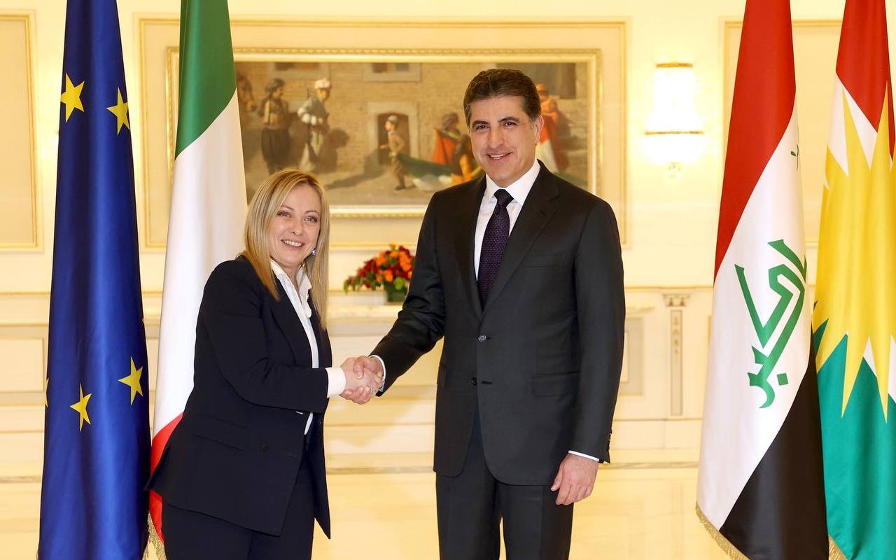 Italian Prime Minister Giorgia Meloni visits President Nechirvan Barzani in Erbil