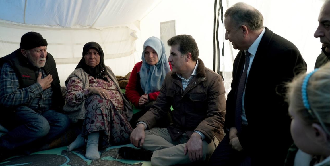 Präsident Nechirvan Barzani besucht Erdbebengebiete in der Türkei