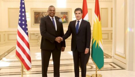 Präsident Nechirvan Barzani trifft US-Verteidigungsminister General Lloyd Austin