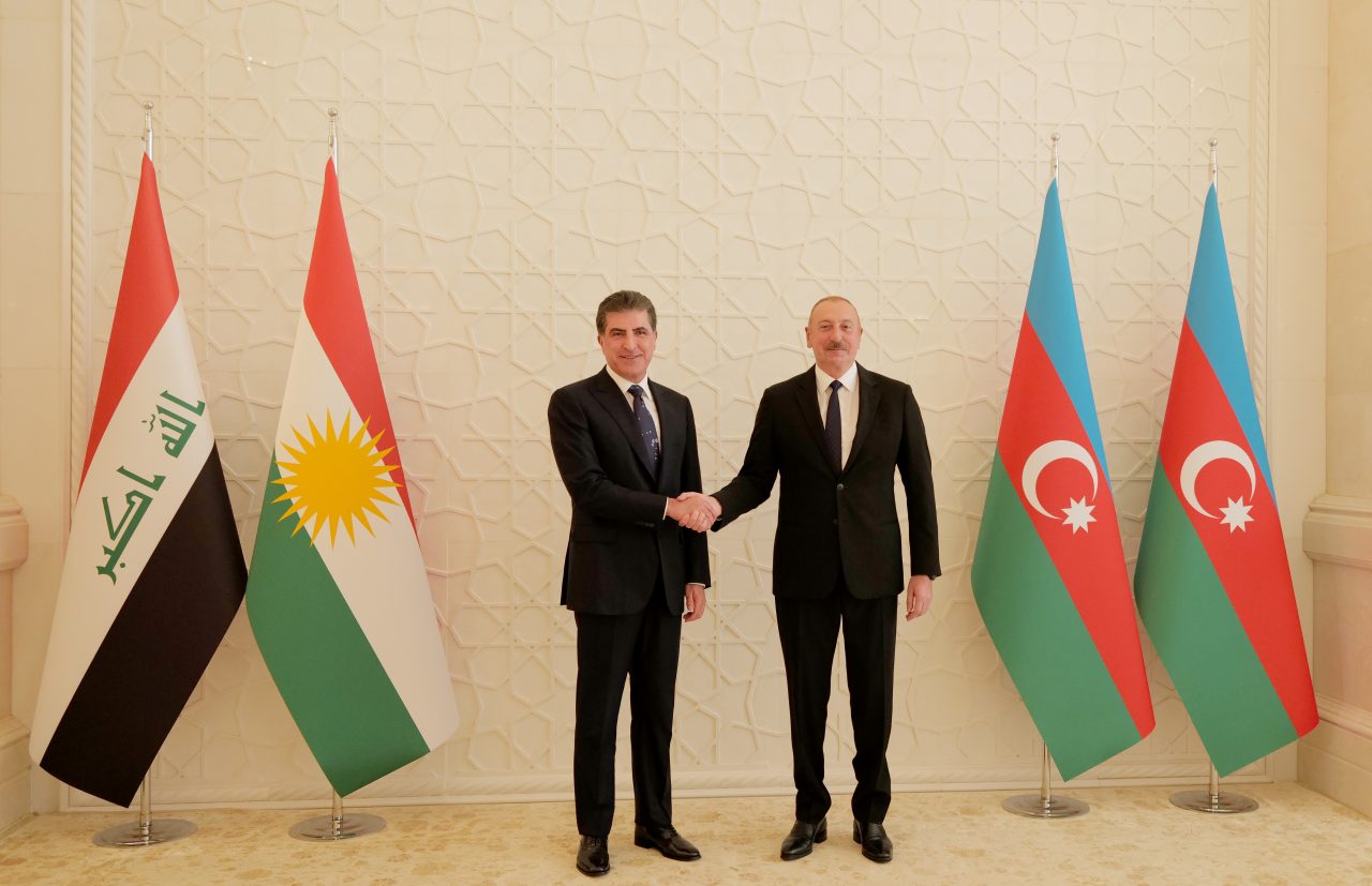 Präsident Nechirvan Barzani trifft Aserbaidschan Präsident Ilham Aliyev