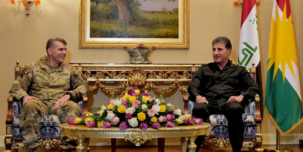 Präsident Barzani empfängt eine hochrangige Militärdelegation der Koalitionsstreitkräfte