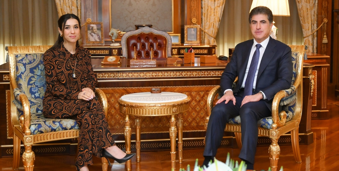 Präsident Nechirvan Barzani trifft die jesidische Aktivistin Nadia Murad