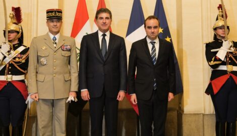 President Nechirvan Barzani meets with French Defense Minister