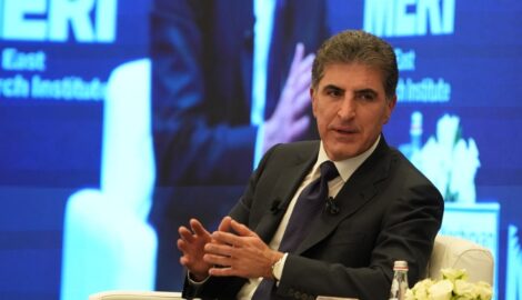 Präsident Nechirvan Barzani spricht auf dem MERI-Forum