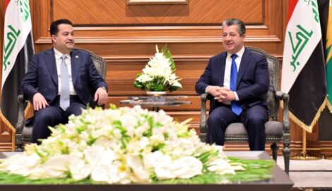 Premierminister Barzani empfängt irakischen Premierminister al-Sudani in Erbil