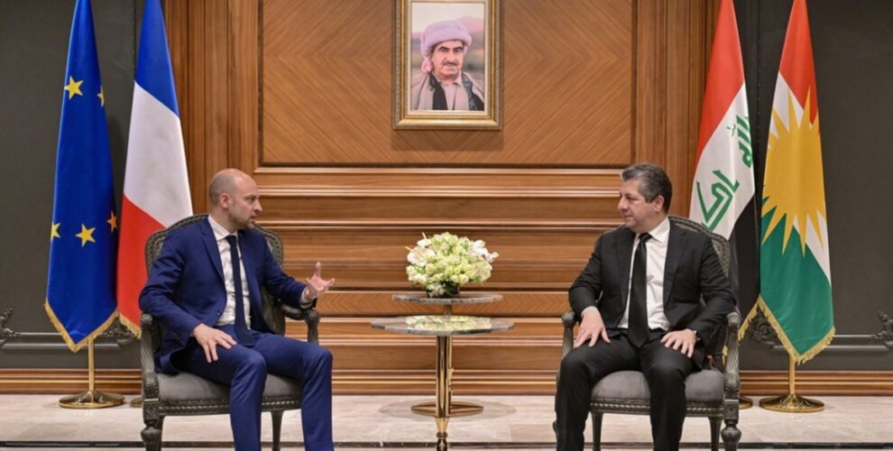 Premierminister Masrour Barzani empfängt französischen Minister Jean-Noël Barrot