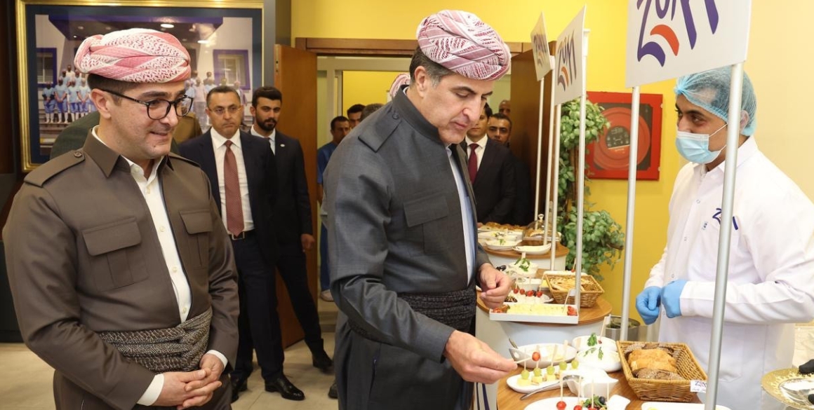 Präsident Barzani besucht den Zom Molkereibetrieb